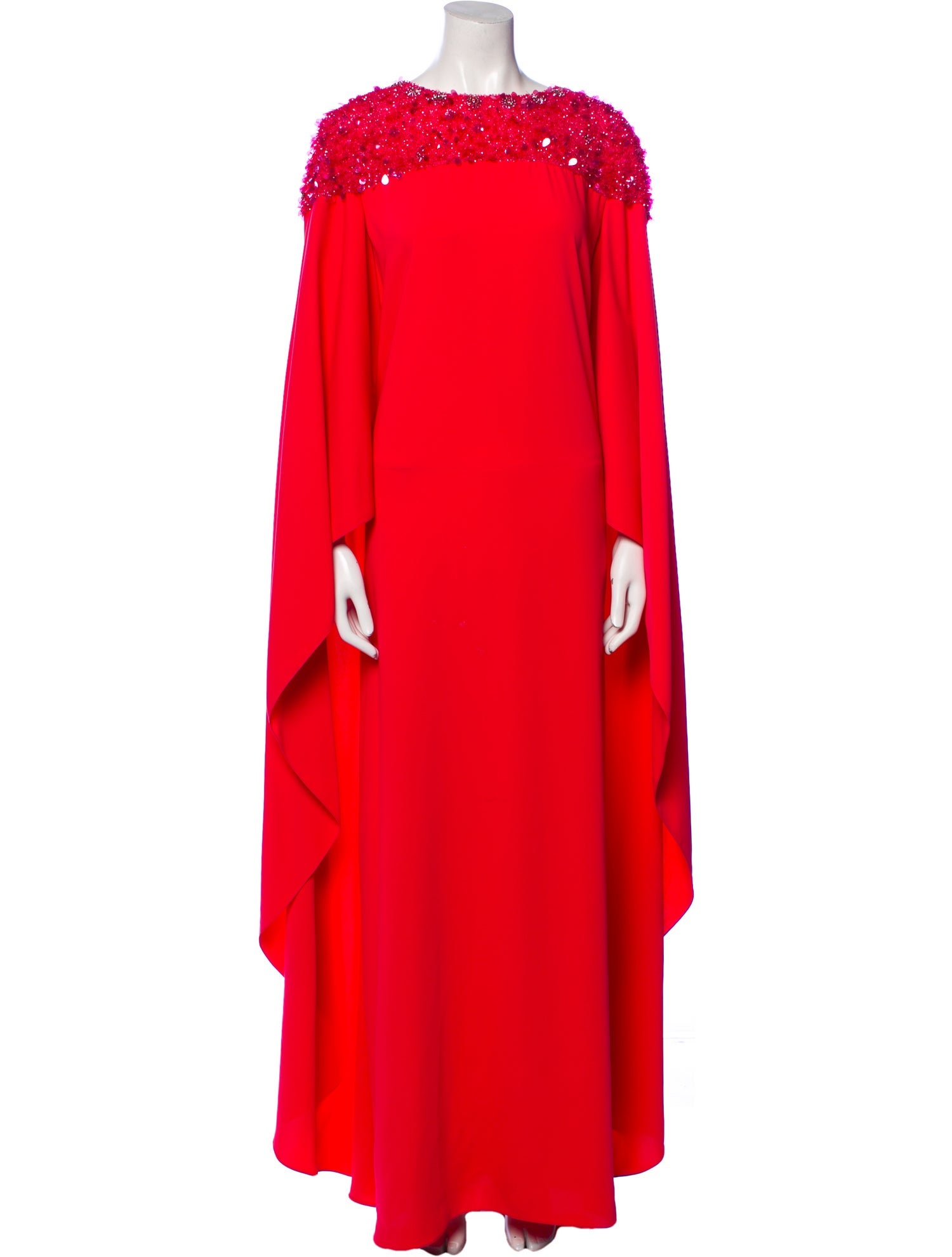 Carolina Herrera Bateau Neckline Long Dress